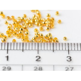 Saya Kobo Crushed Beads [Approx. 0.06 inches (1.5 mm) Approx. 100 Pcs KC Gold] Kashime Beads Crimp End Parts Auxiliary Materials Handicraft Supplies Handmade Accessory Materials Metal