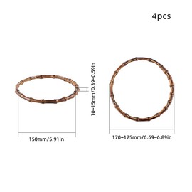 PH PandaHall Bamboo Bag Handles, 4 Pack Round Purse Handles ag Handle Replacements Handbag Decorative Purse Handle for Handmade Beach Bag Handbags Purse Handles Macrame Market Bags, 5.9inch