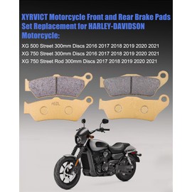 XYRVICT Motorcycle Front and Rear Ceramic Brake Pads Set Replacement for HARLEY DAVIDSON XG750 XG 750 Street 750 2016-2019