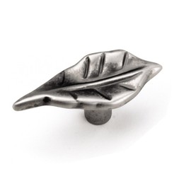 Laurey 24906 Cabinet Hardware 2-Inch Leaf Knob, Antique Pewter
