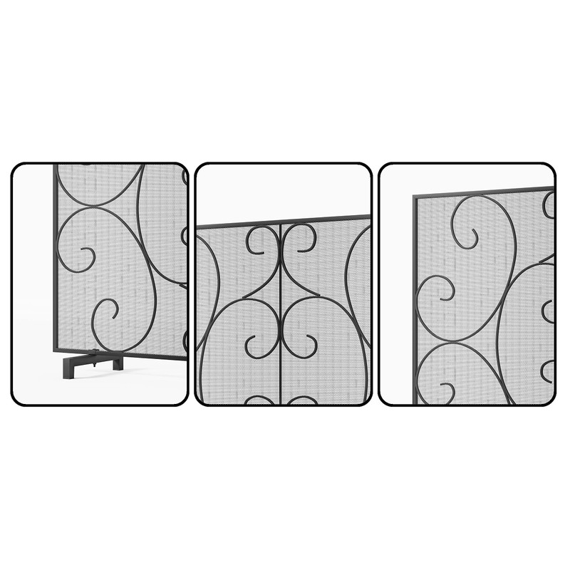 Kingson Single Panel Decorative Flat Fireplace Screen Cover Handcrafted Durable