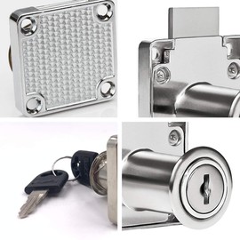 4 Sets Security Drawer Lock Furniture Lock Cylinder Zinc Alloy Cam Lock for Mailbox Drawer Cupboard Cabinet