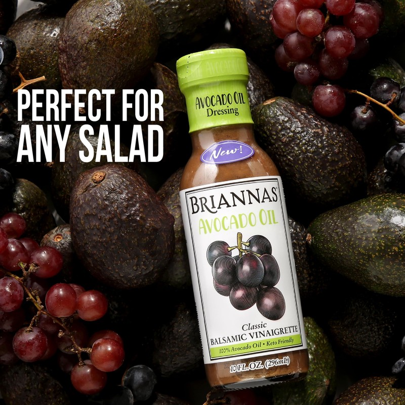 BRIANNAS - Avocado Oil Balsamic Vinaigrette Dressing - Nutrient Rich,