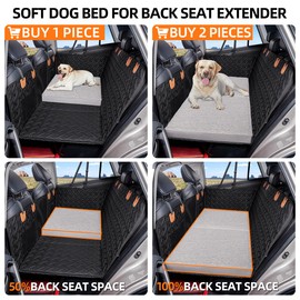 MAXFUT Dog Bed for Car Back Seat Extender,Waterproof Large Dog Mat for Seat Cover Back Seat,Washable Pet Bed for car Hammock(Gray, for car,SUV,Small Truck)