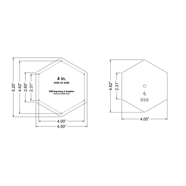 Mylar 4 Inch Hexagon (Side to Side Measurement) 51 Piece