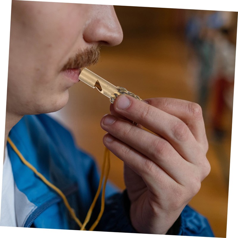 BESPORTBLE 1pc Brass Referee Whistle Keychain Survival Pendant for Outdoor