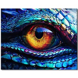 TFIAVSIN Oil Painting for Adults Paint by Number Dragon Eye and Scales Paint by Numbers DIY Acrylic Paint-by-Number Kits Paint by Numbers for Beginner Unique Gift for Adults, 16x20 Inch