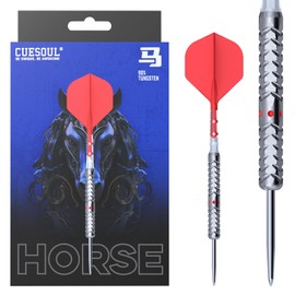CUESOUL Chinese Zodiac ‘Horse’22g Steel Tip 90% Tungsten Dart Set with Titanium Coated and Integrated ROST T19 Flight