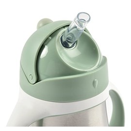 Beaba Vaso para Sorber con Pajita de Acero Inoxidable, Sabio
