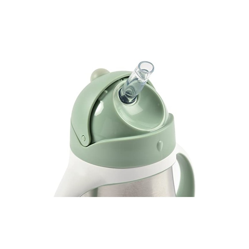 Beaba Vaso para Sorber con Pajita de Acero Inoxidable, Sabio