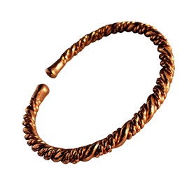 Magnetic Twisted Solid Copper Bracelet Wristband - 2 Wrist Sizes - CCB-MB12 (Small - 153mm (6") to 172mm (6 3/4"))