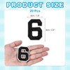 QUARKZMAN 20 Stk. Zahlen Patches 6cm Höhe Nummer 6 Bestickte