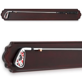 Silipull Golf Club Display Case Wall Mount Wooden 42.13 x 5.9 x 0.47 Inch Wall Mount Wooden Storage Display Rack for Antique or Vintage Golf Clubs