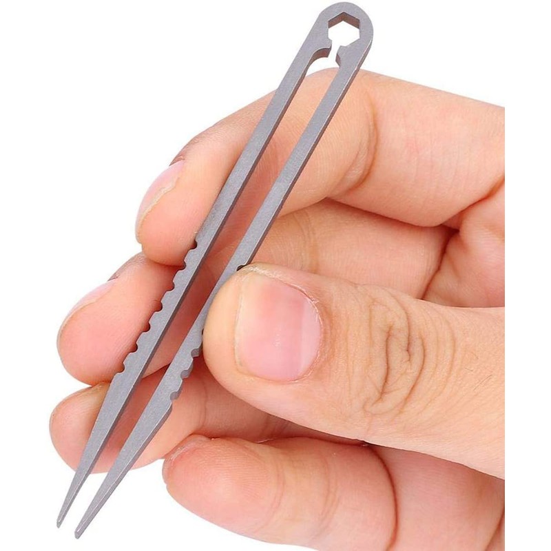 Portable Tweezers, EDC Titanium Alloy Tweezers with Non-Slip Handle, Multifunction