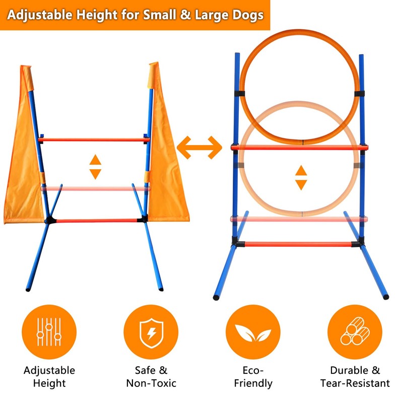 Dog Agility Training Equipment Set Outdoor Indoor Game, Tire Jump