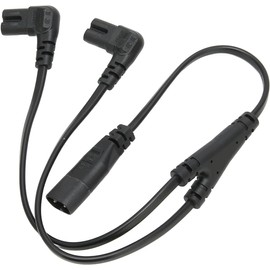 CYSFETENA IEC320 C8 to Dual IEC320 C7 Split Plug, 1500W 1 In 2 Out C7 Plug, Waterproof Y C8 C7 2 Pin Plug for Desk Lamp, Speaker, Printer