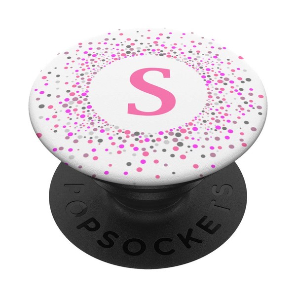 Cell Phone Pop Out Holder,White & Pink Cute Pattern Letter