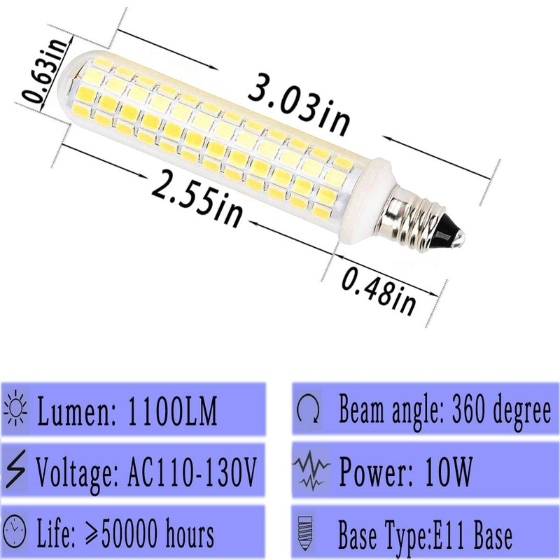 New Upgrade -E11 led Bulb,125 LEDs 100W 120W Halogen Bulbs