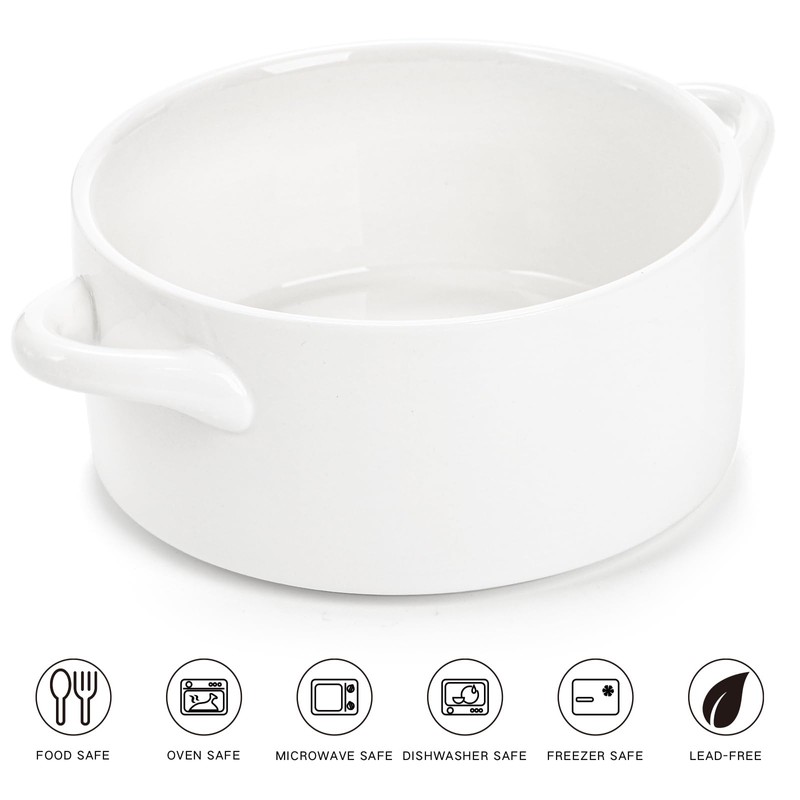 SOUJOY 6 Pack French Onion Soup Bowls, 22Oz Porcelain Serving