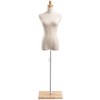 Female Display Dress Form Mannequin in Natural Canvas on Modern