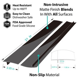 Mofason Stove Gap Covers, Kitchen Silicone Oven Gap Filler – 21 Inches Countertop Strips Gap Guard, Easy to Clean (Black)