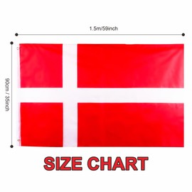 5x3ft Large Denmark Flag Danmark Flag for Oly 2024 Decorations, Big Denmark Flag for Oly Games 2024 Football Sports Events Celebration Parade Bar Garden Outdoor Party Decorations