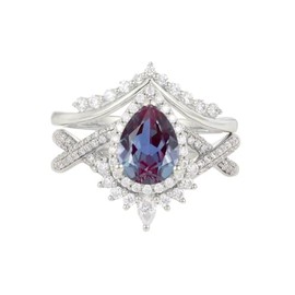 Alexandrite Interwoven Complex Stackable Ring | 1.2ct Gemstone & Rose Gold Plated Ring | Sterling Silver Rings for Women | Stackable Rings for Women | Collection Jewelry | Non Tarnish Bands