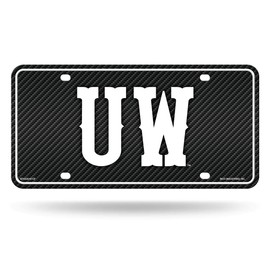 Wyoming Cowboys 12x6 Carbon Fiber Design Metal License Plate Auto Tag