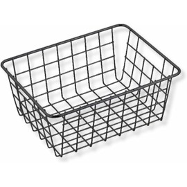 PARENCE.- Cestino portaoggetti in metallo - Organizer rettangolare 24x18x10 cm - Cestino portaoggetti multiuso per bagno, ufficio, cucina e decorazione - finitura opaca