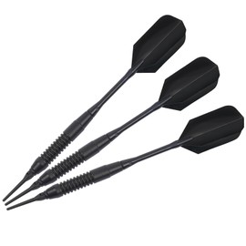 Kings Dart Soft Dart "Black Star" with Ribbed Barrel Made of Solid Brass and Aluminium Shaft, 3 Darts and a Dart Bag 20 g
