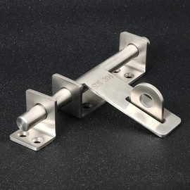 Sayayo Gate Latch for Wooden Gates Garden Gate Lock Heavy Duty SUS304 Stainless Steel Solid Door Bolt 170MM Length, 13MM Dia Bar Brushed Nickel, EMCX9800 (Not Including Padlock)