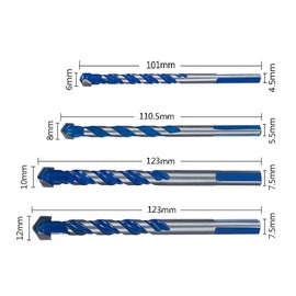 Multi Construction Drill Bits Carbide Tipped Ceramic Tile Drill Bits Twist Drill 12mm