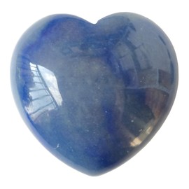 Manekieko Natural Blue Aventurine Palm Worry Carved Heart Love Stone 40 mm Crystals and Healing Stones