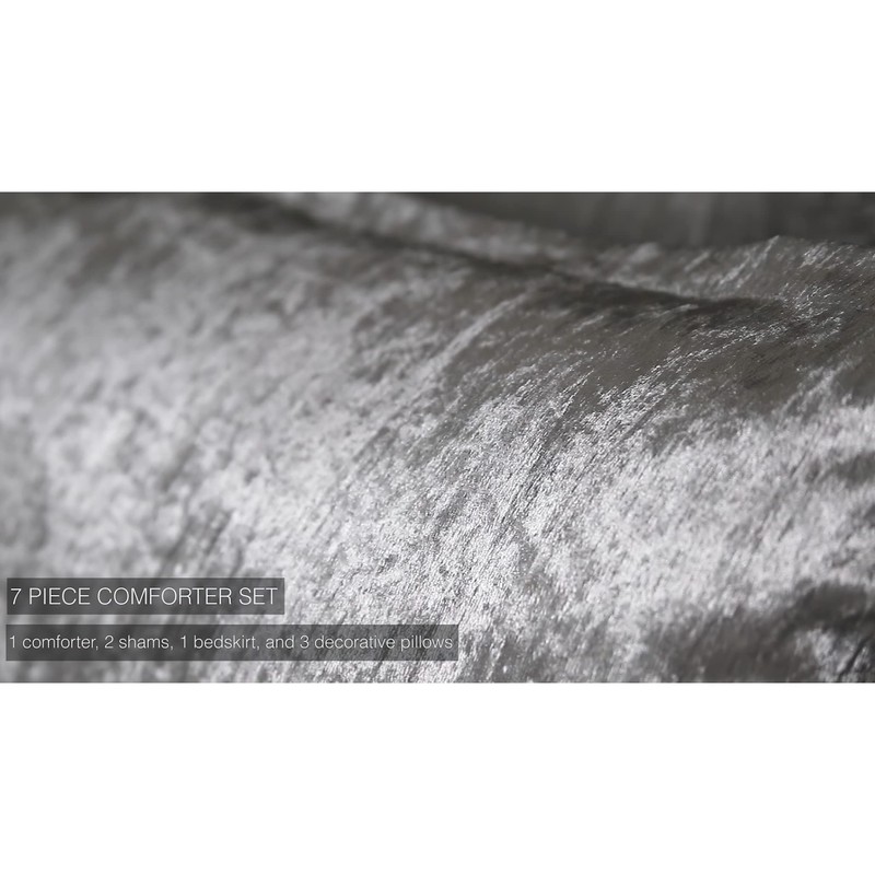 Riverbrook Home Turin Comforter Set, King, Silver, 7 Piece Set