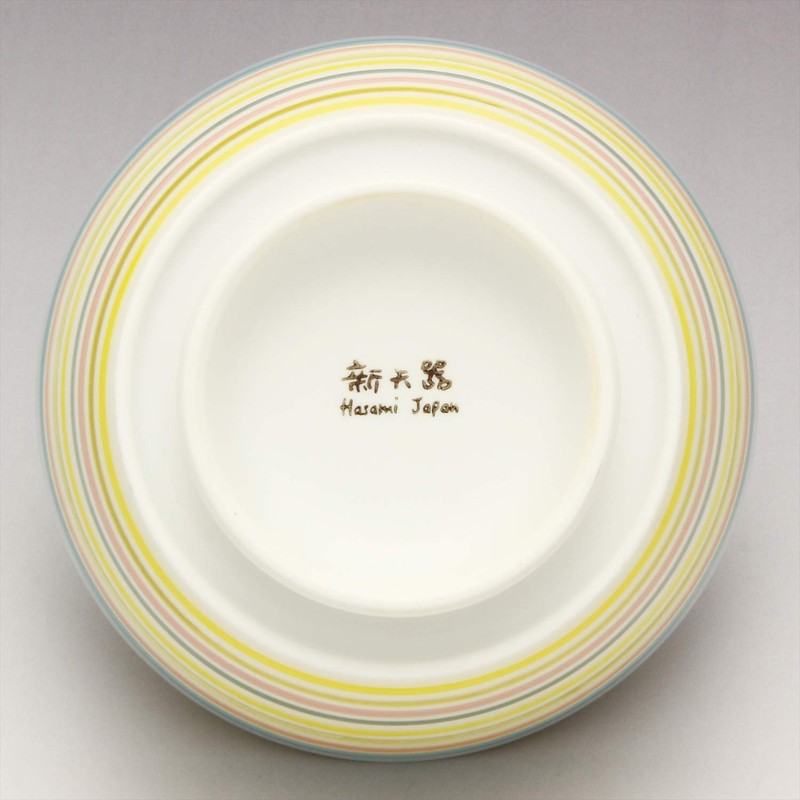 Hasami Ware 105224 640 Don Bowl, S, Pastel Border, Blue