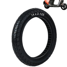 WEOBNAQ 14x2.125 Electric Bike Solid Tire, No Inflation Required, Explosion-Proof, Anti-Puncture, Black
