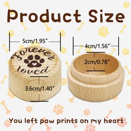 AHANDMAKER Animal Hair Keepsake Box Wooden Memorial Box for Losing a Pet "Forever Loved" Memorial Box for Cats and Dogs Memorial Gifts for Animal Lovers Storage Bone Ash