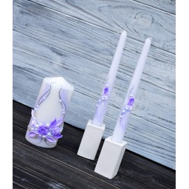 Magik Life Unity Candle Set for Wedding - Wedding Accessories for Reception and Ceremony - Decorative Pillars Violet