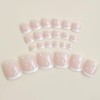 White Press on Toenails French Tip Fake Toenails Short Square