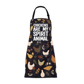 ENSIANTH Chicken Apron with Pockets Funny Chicken Gifts for Chicken Lovers Cooking Kitchen Baking Apron Chicken Farmer Gifts (2519 Chicken Apron)