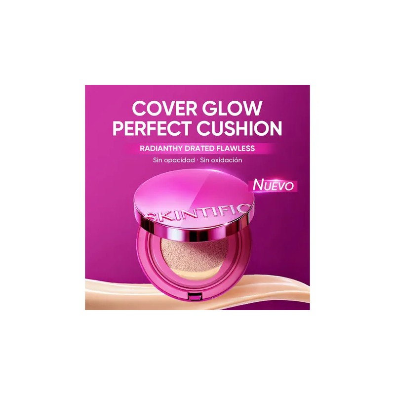 Skintific Cushion Glow Base Hidratante Cobertura Media Spf