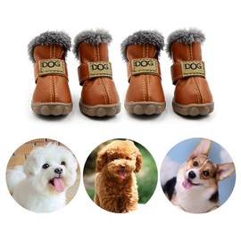 CMNNQ Snow Small Dog Boots, Pet Antiskid Dog Shoes, Winter Waterproof Skidproof Paw Protectors, Warm Booties for Puppy Play