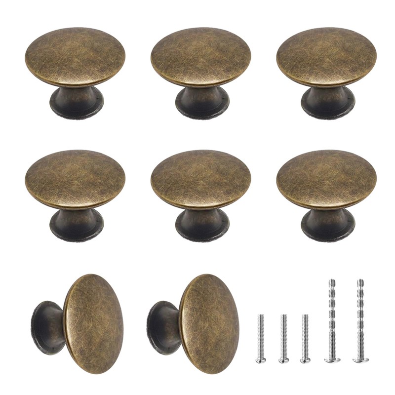 LOUZAGO 16 Pcs Antique Brass Cabinet Knobs, 1-1/5 inch Kitchen