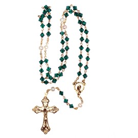 Austrian Crystal OR Glass Catholic Prayer Rosary - Includes Rosary Pouch, "How to Pray the Rosary" and birth month meaning where applicable, Crystal, No Gemstone