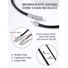 Bestyle Long Leather Necklace Wax Cord Rope Chain Men, Mens