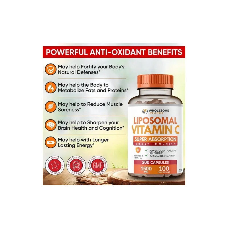 Vitamina Liposomal Alta Absorcion 1500 200 Caps Sabor