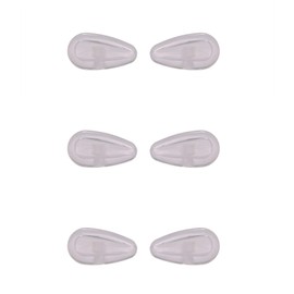 Clear Rubber Silicon Screw in Type Nose Pads Pieces Buds for Glasses Sunglasses Frames Reading Eye Wear HNP001 (Clear - 3 Pairs)