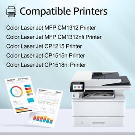 greencycle Compatible Toner Cartridge Replacement for HP 125A CB540A CB541A CB542A CB543A Toner 4 packs Set Works on Color CM1312 MFP CP1215 CP1515n CP1518ni Series Printer - Black Cyan Yellow Magenta