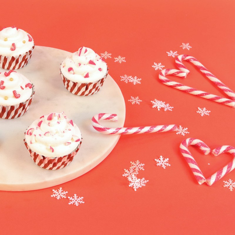 PME Foil Lined Cupcake Cases - Candy Cane, Pack of