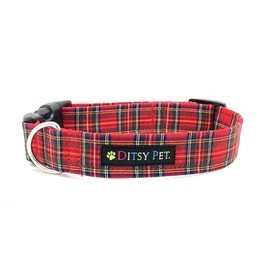 Ditsy Pet. Highland Tartan Dog Collar Small